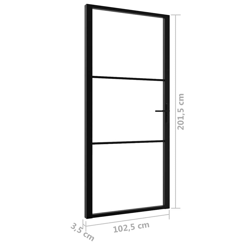 Fekete ESG üveg és alumínium beltéri ajtó 102,5 x 201,5 cm 6