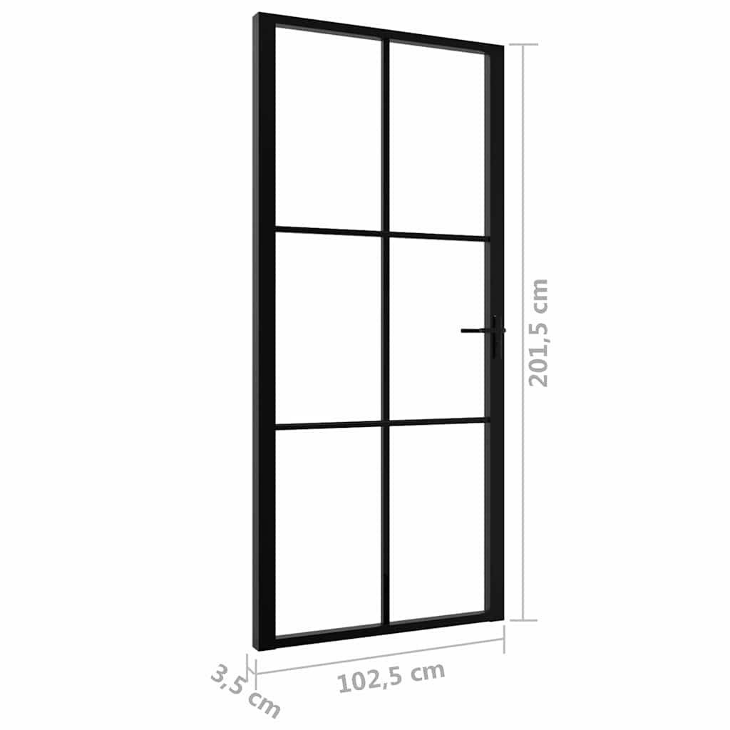 Fekete ESG üveg és alumínium beltéri ajtó 102,5 x 201,5 cm 6