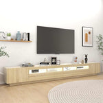 Sonoma tölgy színű TV-szekrény LED-lámpákkal 300 x 35 x 40 cm 3