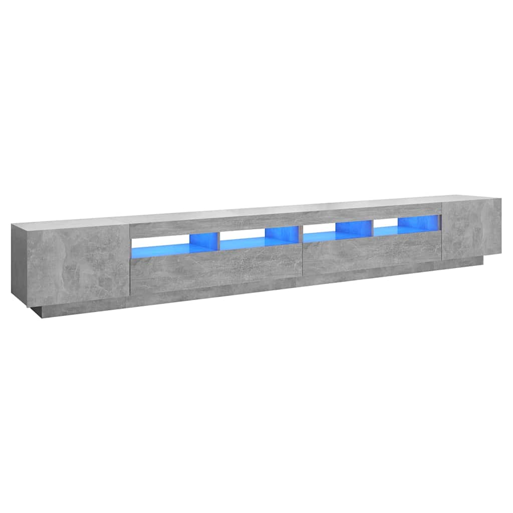 Betonszürke TV-szekrény LED-lámpákkal 300 x 35 x 40 cm 2