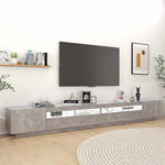 Betonszürke TV-szekrény LED-lámpákkal 300 x 35 x 40 cm 3