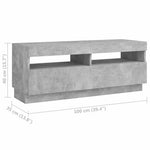 Betonszürke TV-szekrény LED-lámpákkal 300 x 35 x 40 cm 12