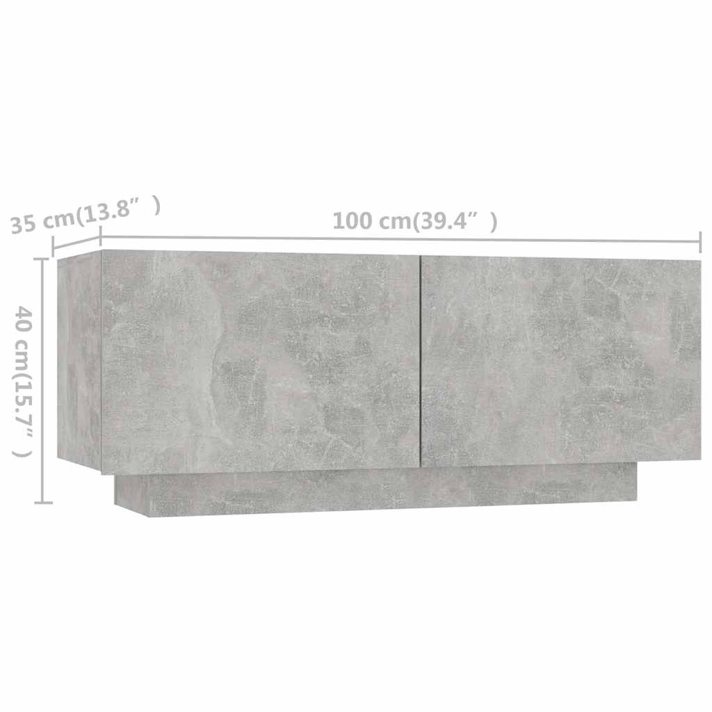 Betonszürke TV-szekrény LED-lámpákkal 300 x 35 x 40 cm 13