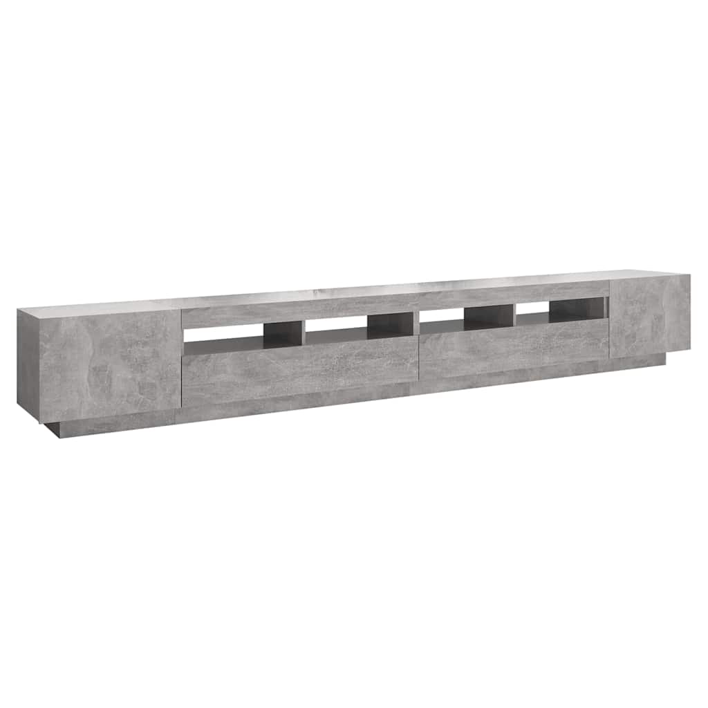 Betonszürke TV-szekrény LED-lámpákkal 300 x 35 x 40 cm 7