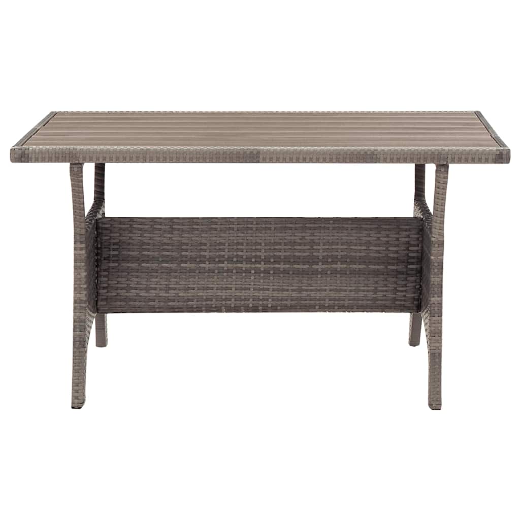 Szürke polyrattan kerti asztal 120 x 70 x 66 cm 2