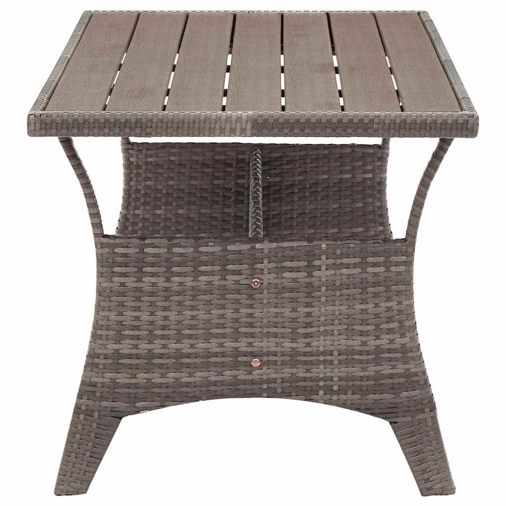 Szürke polyrattan kerti asztal 120 x 70 x 66 cm 3