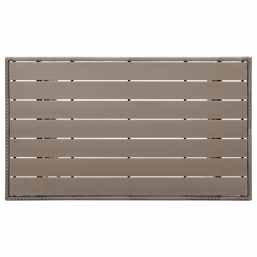 Szürke polyrattan kerti asztal 120 x 70 x 66 cm 4