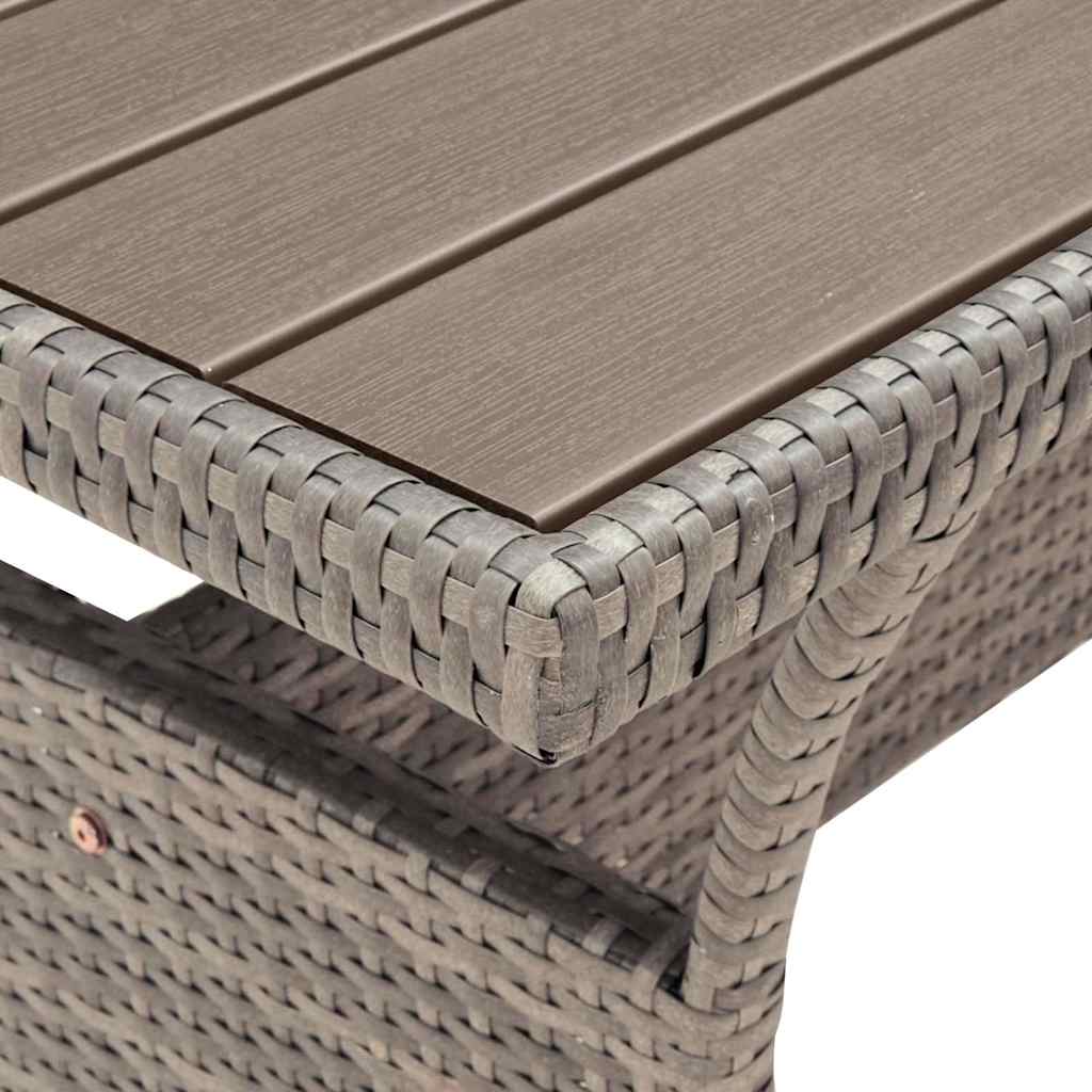 Szürke polyrattan kerti asztal 120 x 70 x 66 cm 5