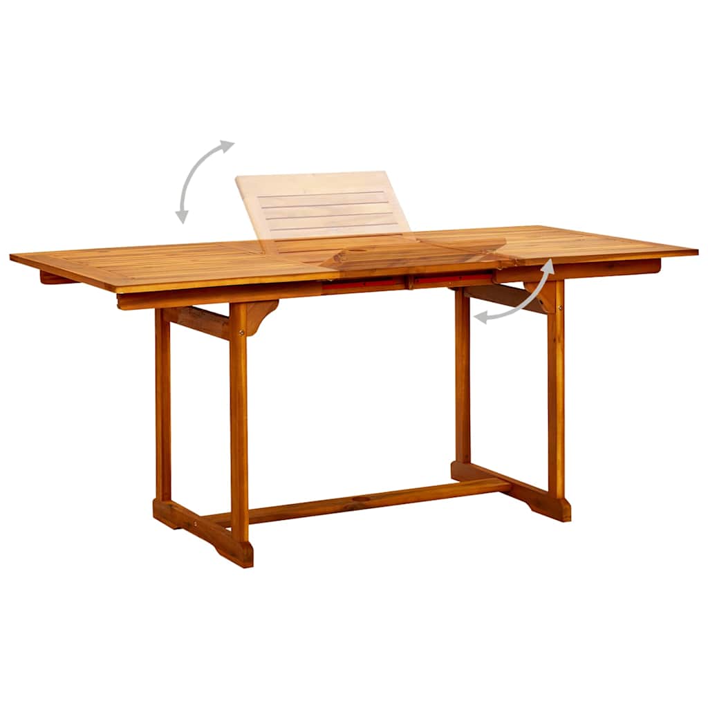 Tömör akácfa kerti étkezőasztal (120-170) x 80 x 75 cm 3
