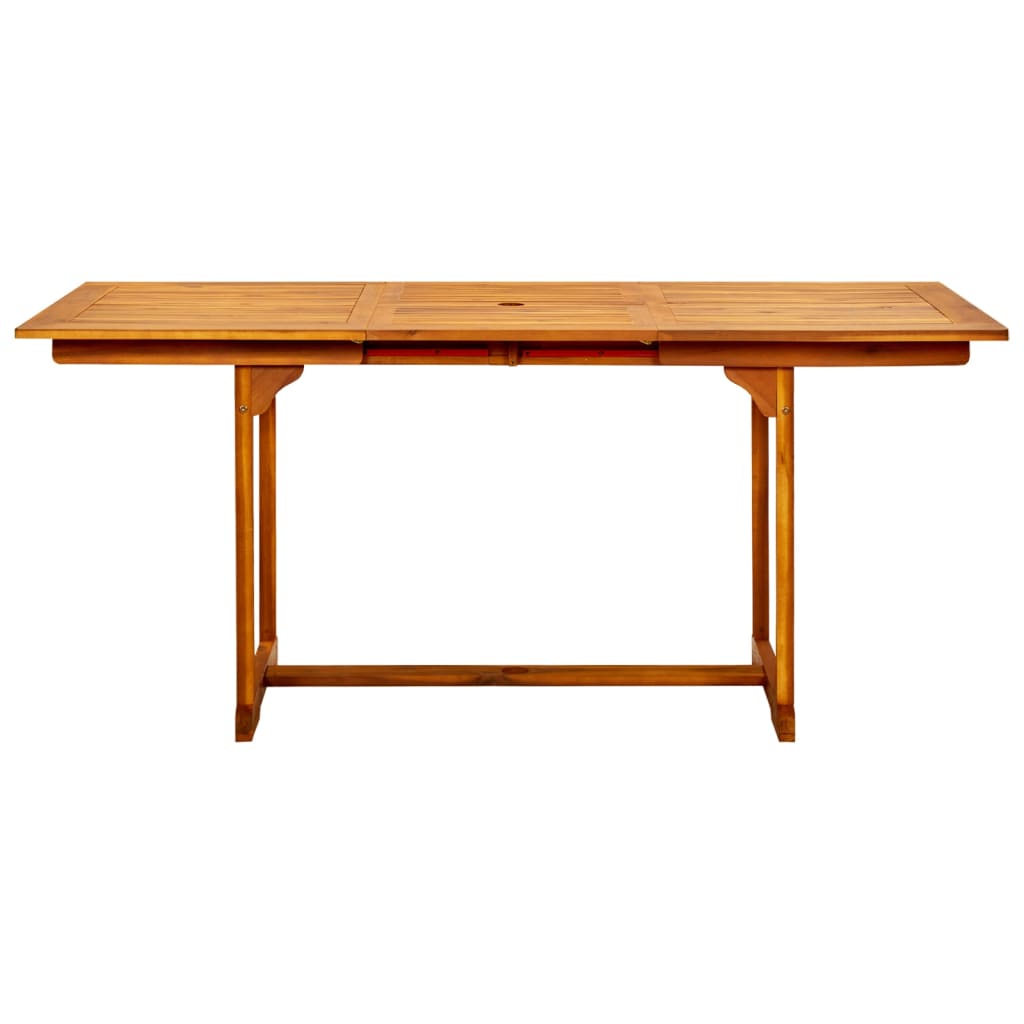 Tömör akácfa kerti étkezőasztal (120-170) x 80 x 75 cm 5