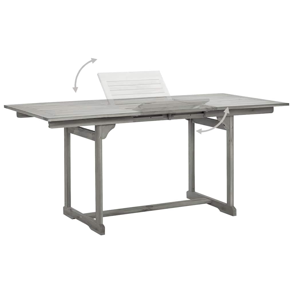 Tömör akácfa kerti étkezőasztal (120-170) x 80 x 75 cm 4