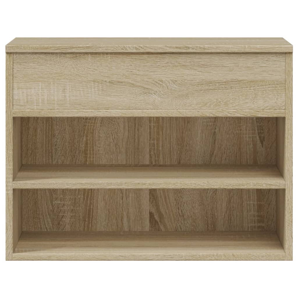 Sonoma tölgy színű szerelt fa cipőtároló pad 60 x 30 x 45 cm 4