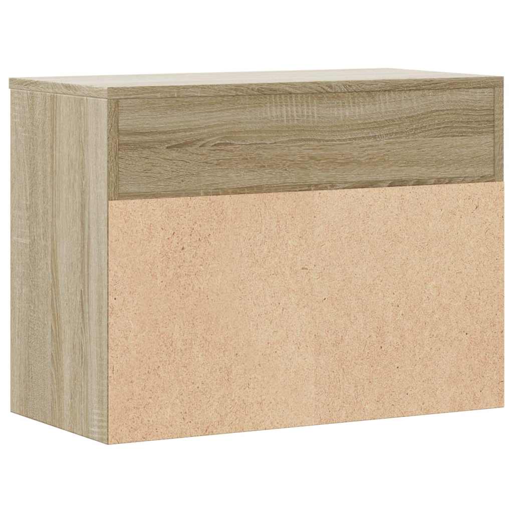 Sonoma tölgy színű szerelt fa cipőtároló pad 60 x 30 x 45 cm 5