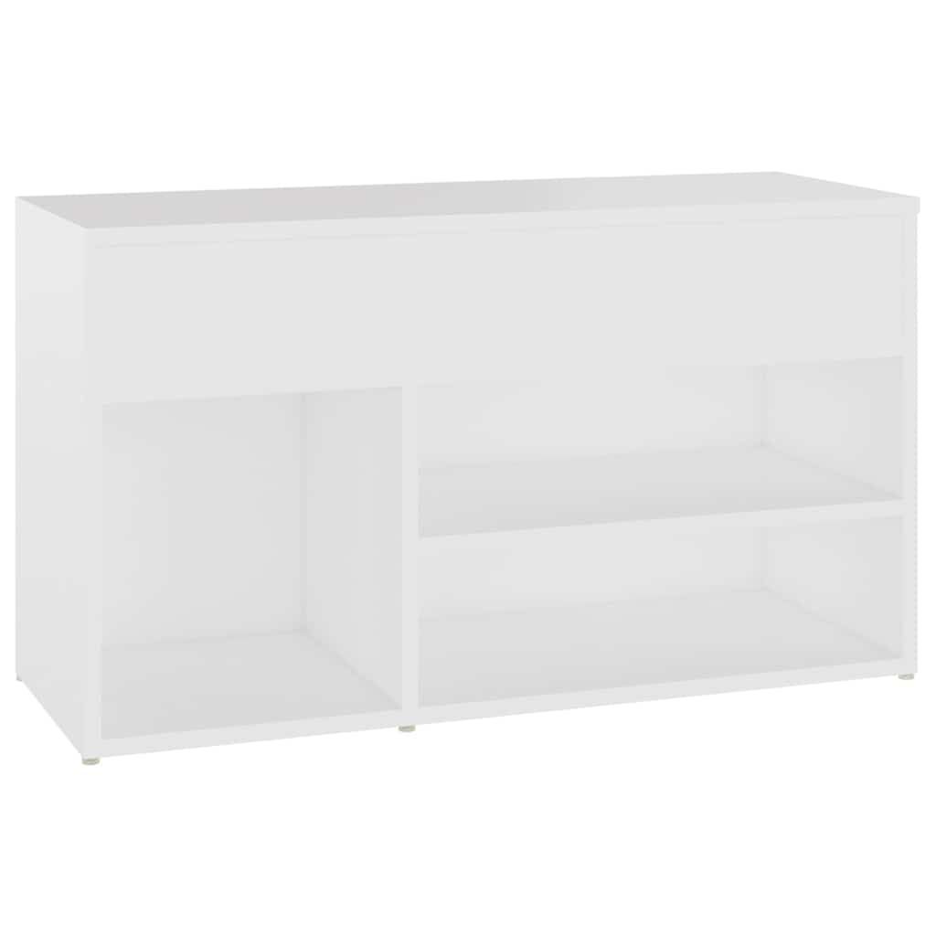 Fehér szerelt fa cipőtároló pad 80 x 30 x 45 cm 2