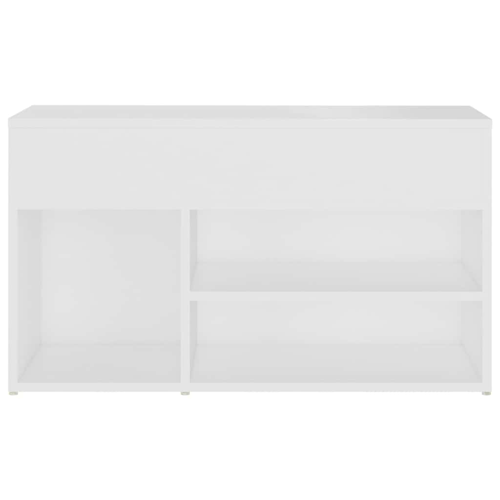 Fehér szerelt fa cipőtároló pad 80 x 30 x 45 cm 4