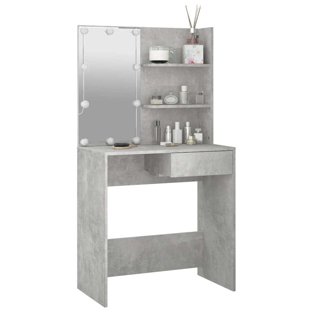 Betonszürke fésülködőasztal LED-del 74,5 x 40 x 141 cm 3
