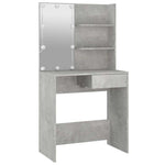 Betonszürke fésülködőasztal LED-del 74,5 x 40 x 141 cm 6