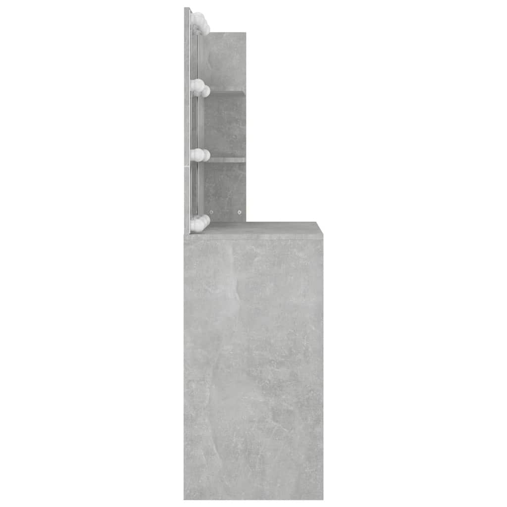 Betonszürke fésülködőasztal LED-del 74,5 x 40 x 141 cm 9