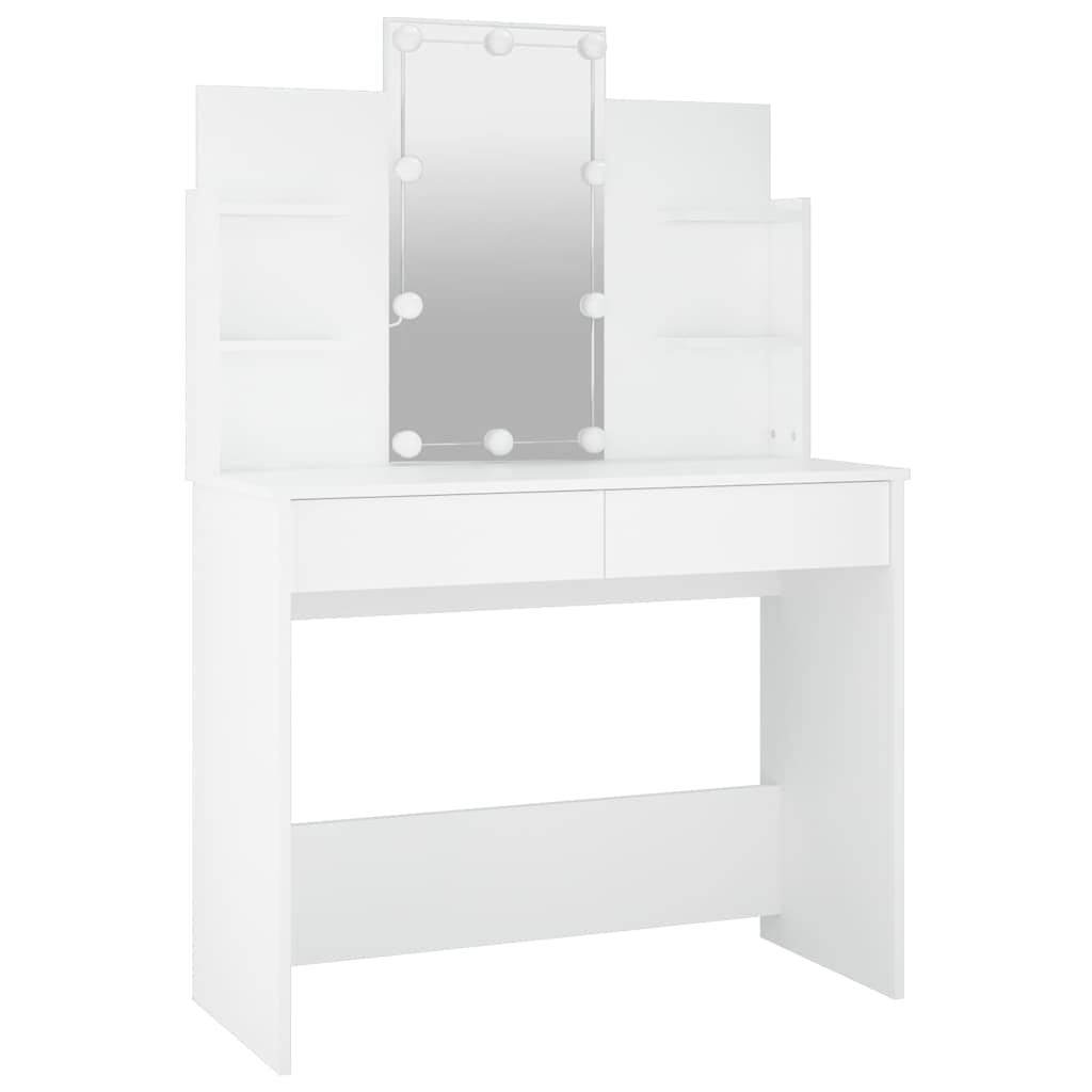 Fehér LED-es fésülködőasztal 96 x 40 x 142 cm 2