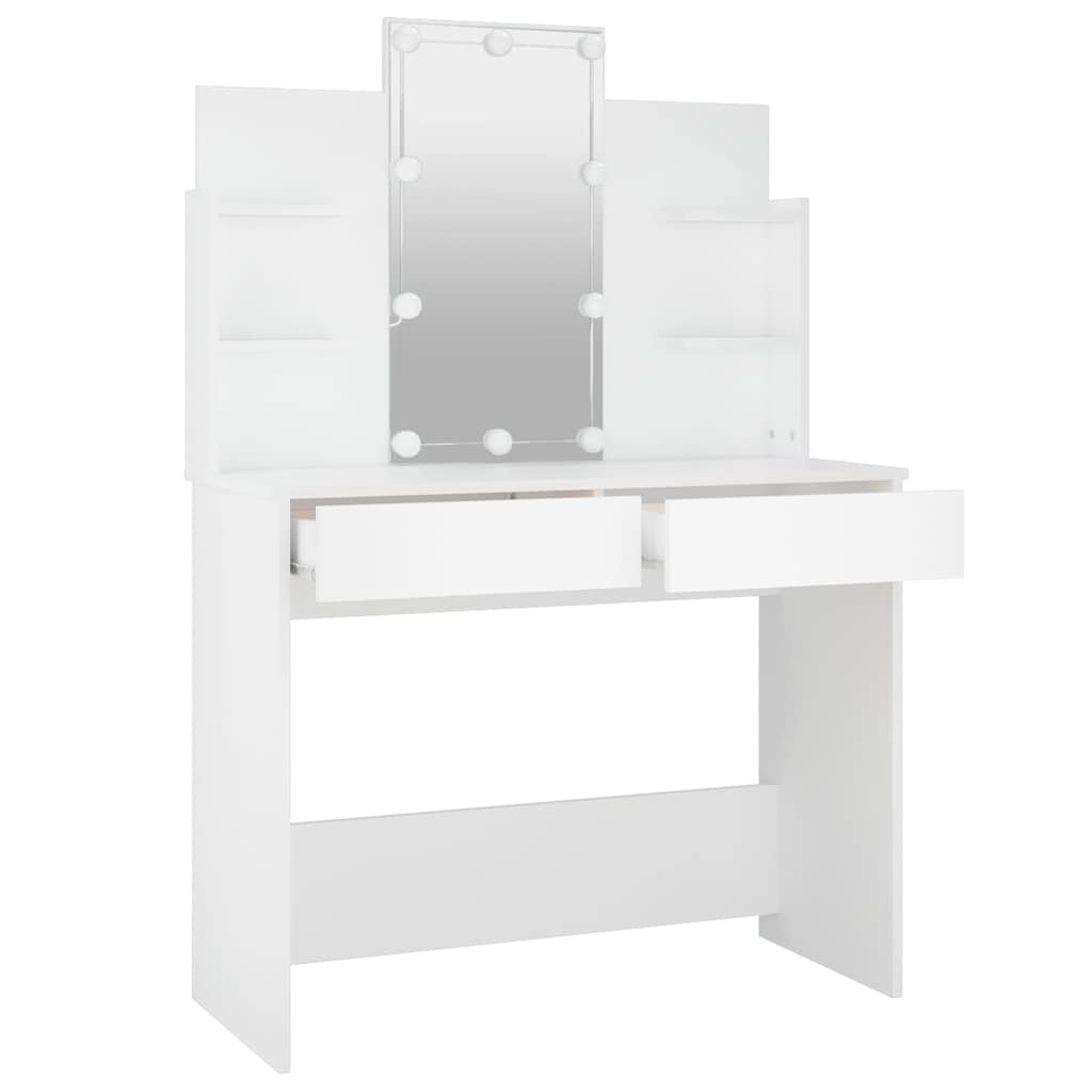 Fehér LED-es fésülködőasztal 96 x 40 x 142 cm 3