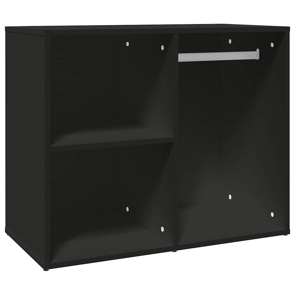Fekete szerelt fa pipereszekrény 80 x 40 x 65 cm 2