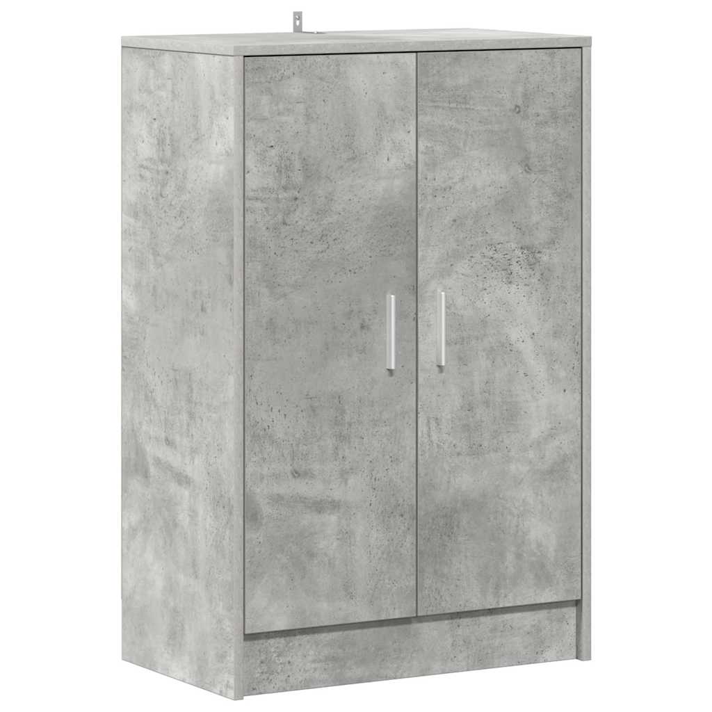 Betonszürke szerelt fa cipősszekrény 60 x 35 x 92 cm 2