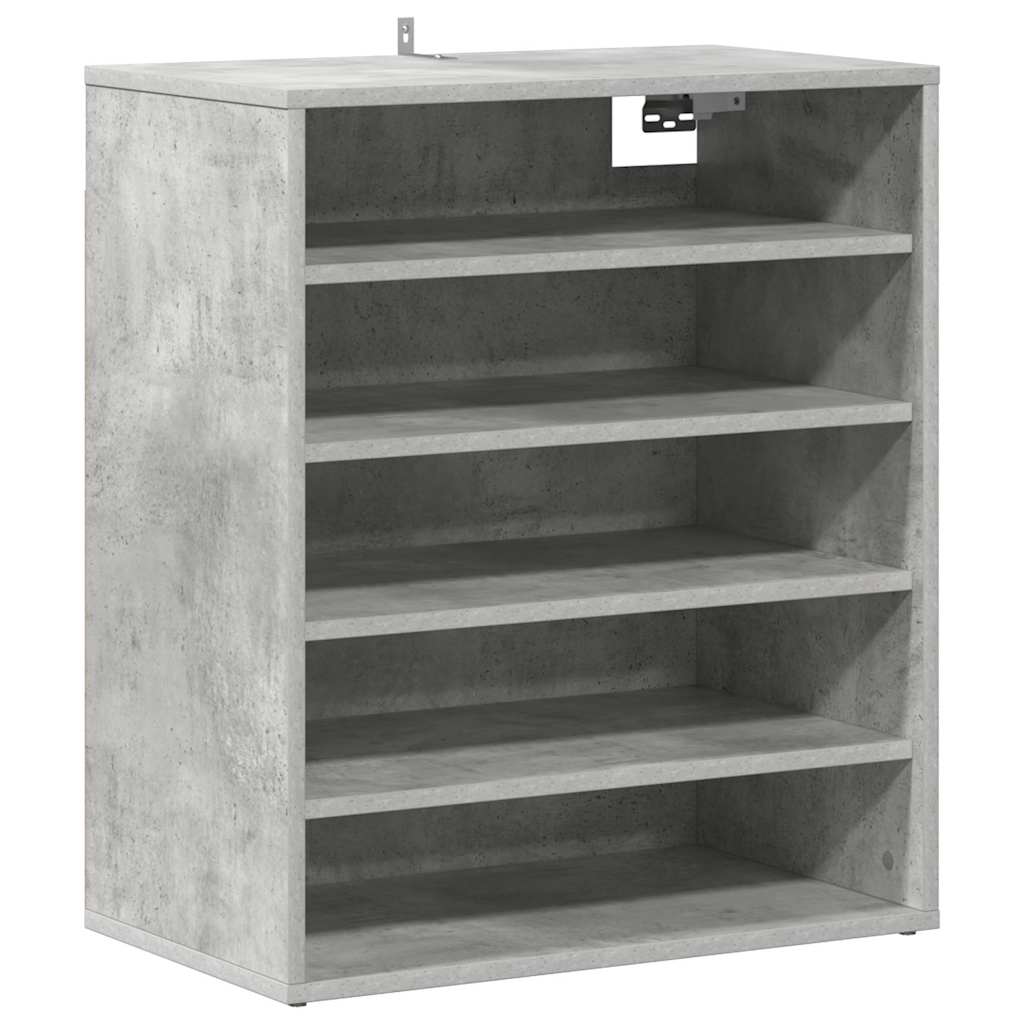 Betonszürke szerelt fa cipősszekrény 60 x 35 x 70 cm 6