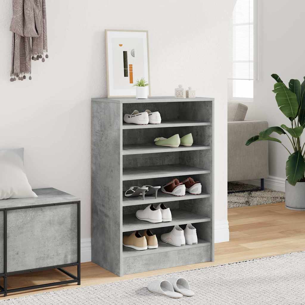 Betonszürke szerelt fa cipősszekrény 60 x 35 x 92 cm