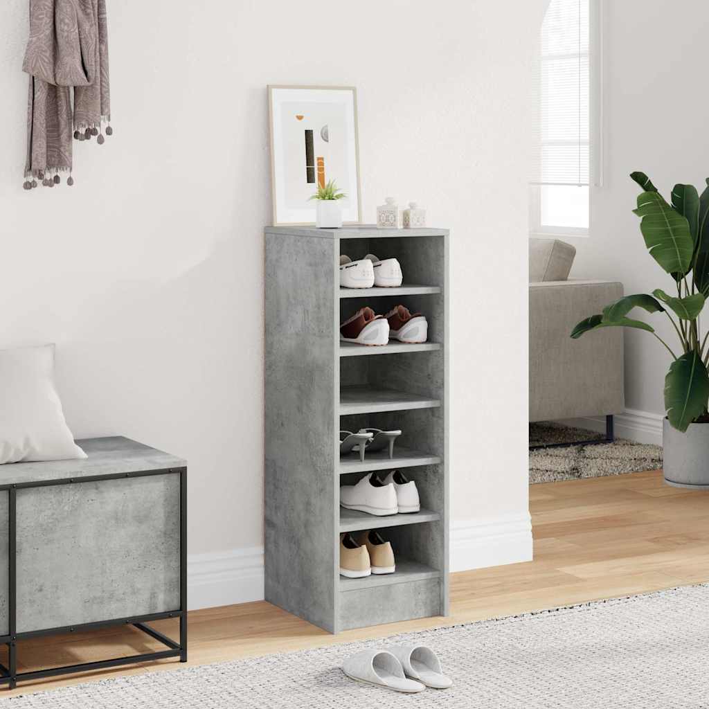 Betonszürke szerelt fa cipősszekrény 31,5 x 35 x 90 cm