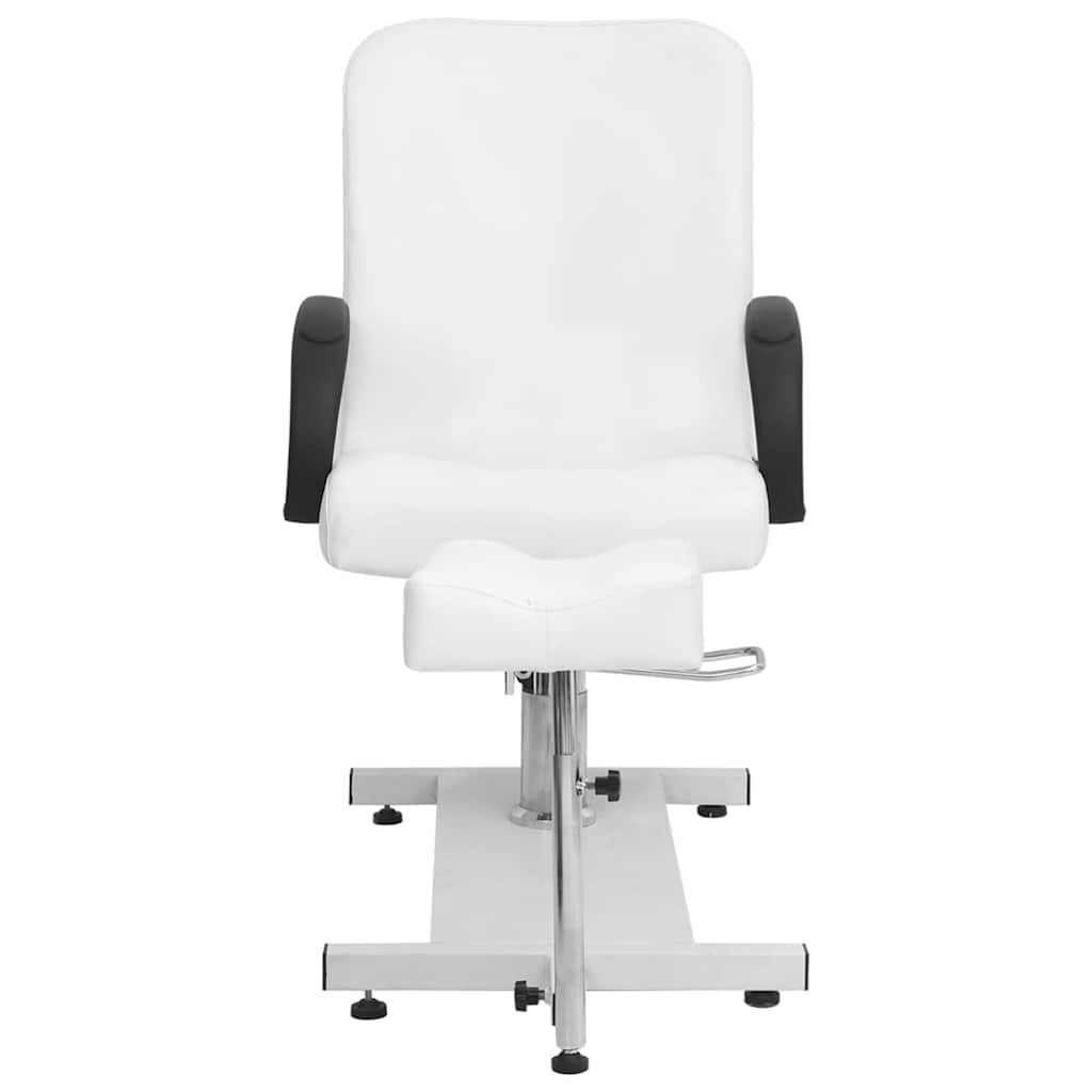 Fehér műbőr masszázsszék lábtartóval 127 x 60 x 98 cm 2