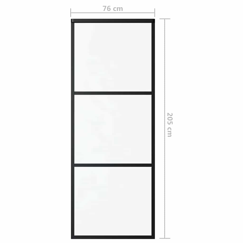 ESG üveg és alumínium tolóajtó fémszerelvény-szettel 76x205 cm 9