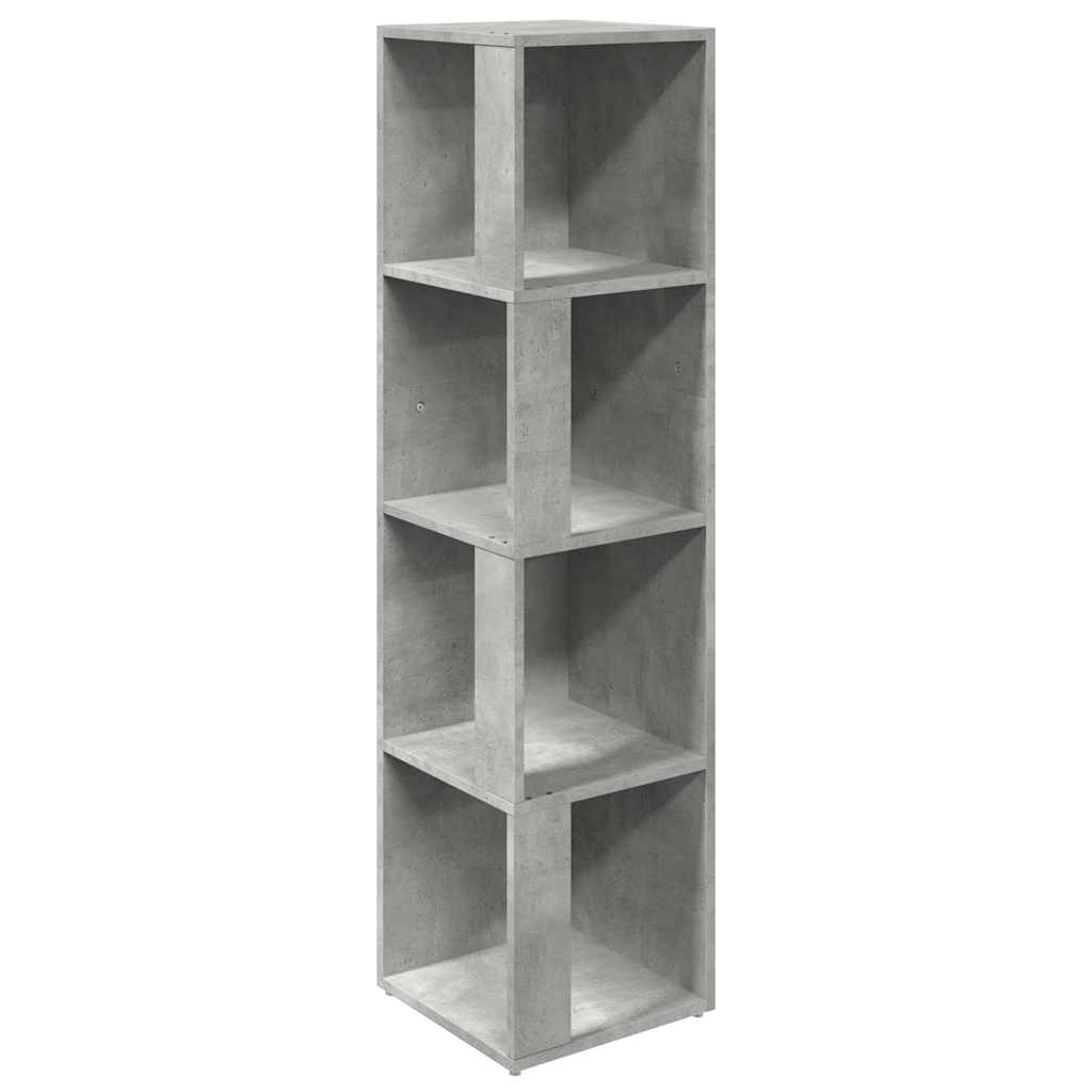 Betonszürke szerelt fa sarokszekrény 33 x 33 x 132 cm 2