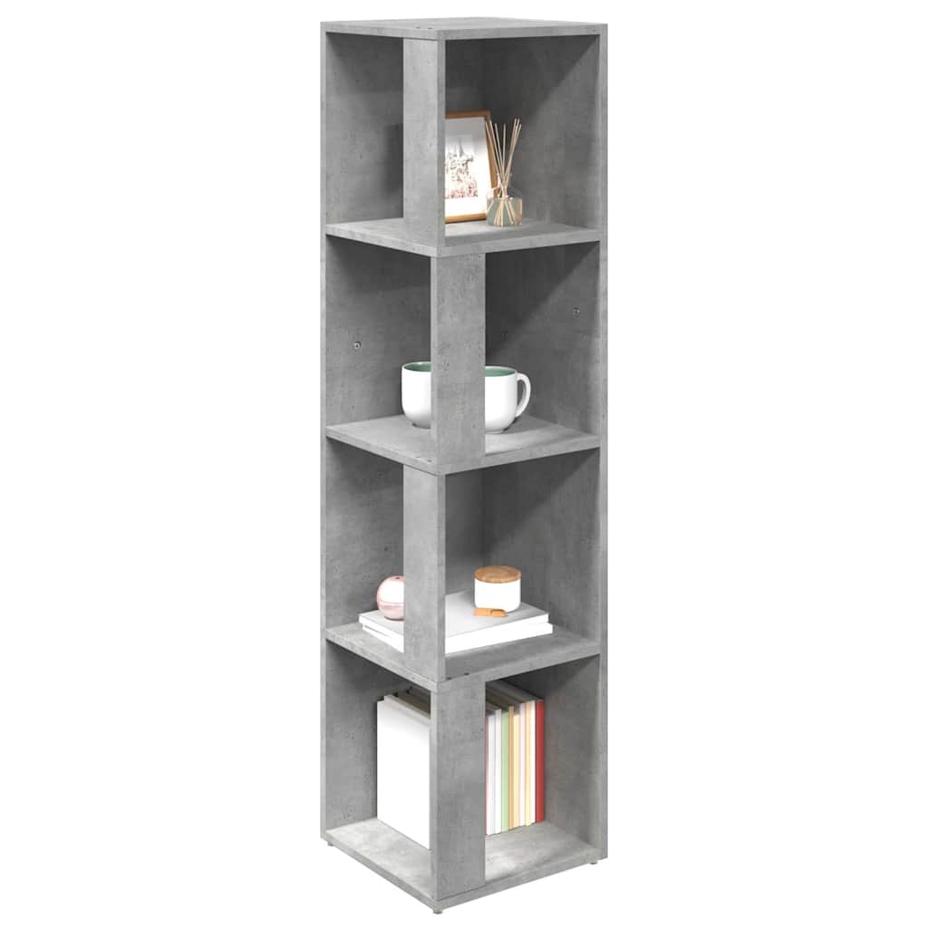 Betonszürke szerelt fa sarokszekrény 33 x 33 x 132 cm 6