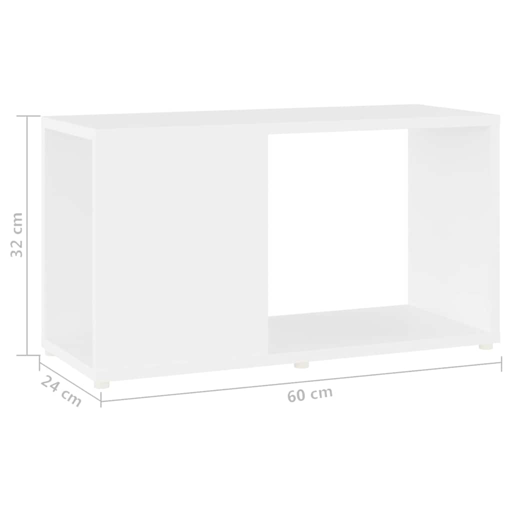 Fehér szerelt fa TV-szekrény 60 x 24 x 32 cm 6