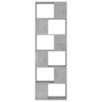 Betonszürke szerelt fa térelválasztó könyvszekrény 60x24x186 cm 5