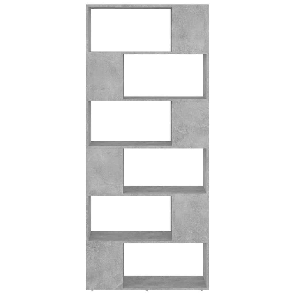Betonszürke térelválasztó könyvszekrény 80 x 24 x 186 cm 3
