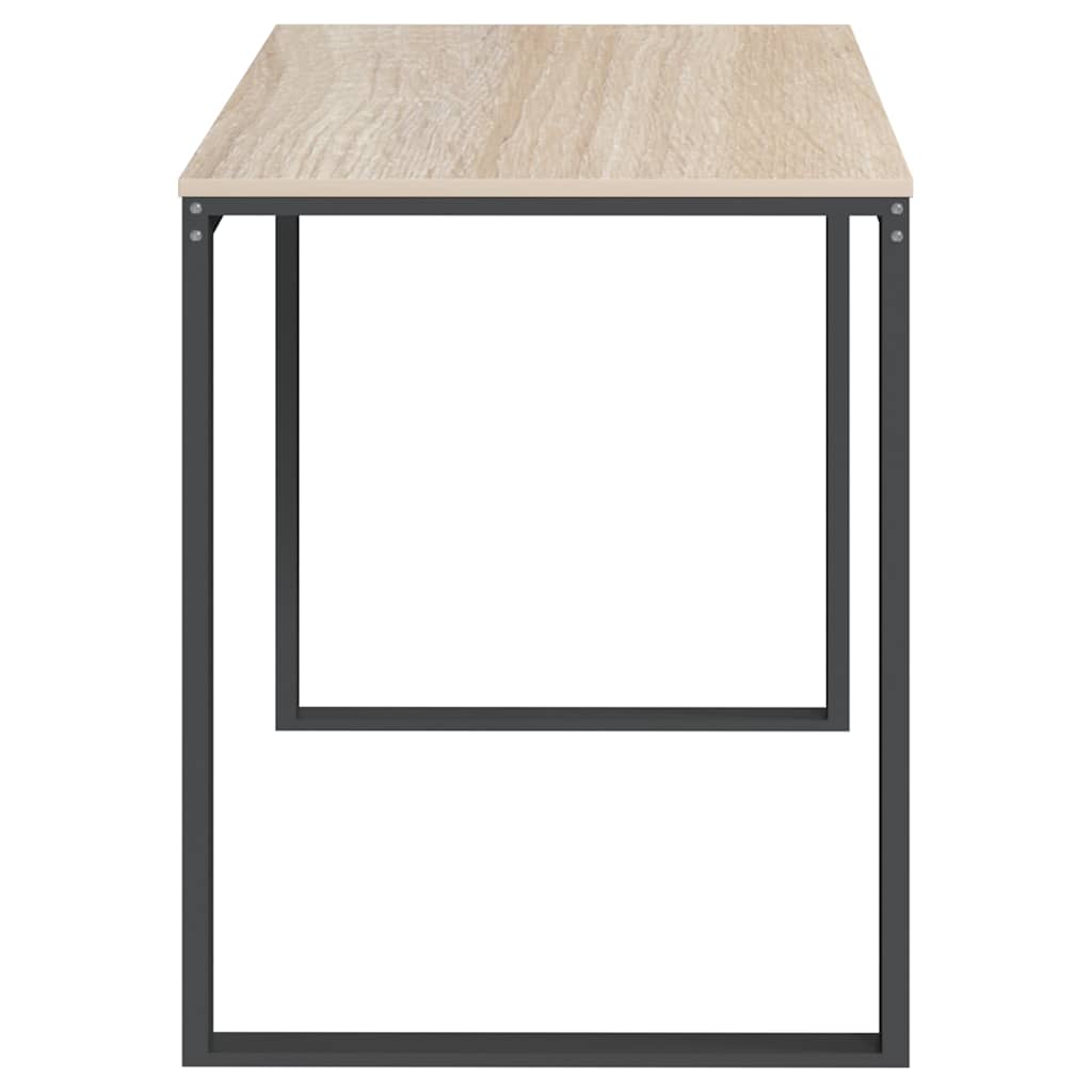 Fekete-tölgyszínű forgácslap számítógépasztal 110 x 60 x 73 cm 4