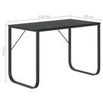 Fekete forgácslap számítógépasztal 110 x 60 x 73 cm 6