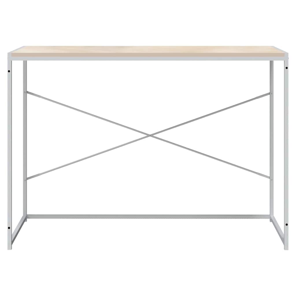 Fehér-tölgyszínű szerelt fa számítógépasztal 110 x 60 x 70 cm 3