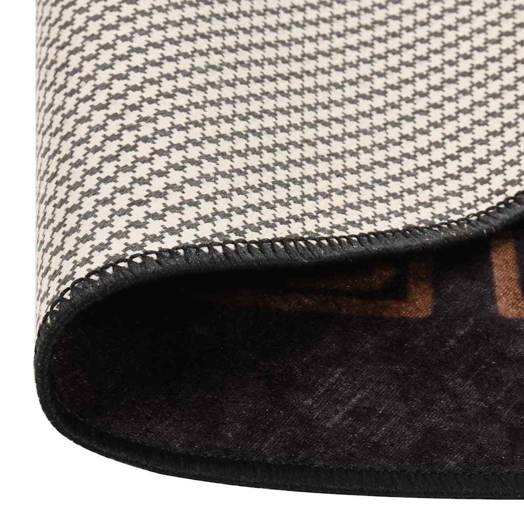 Fekete és arany mosható szőnyeg φ 120 cm 5