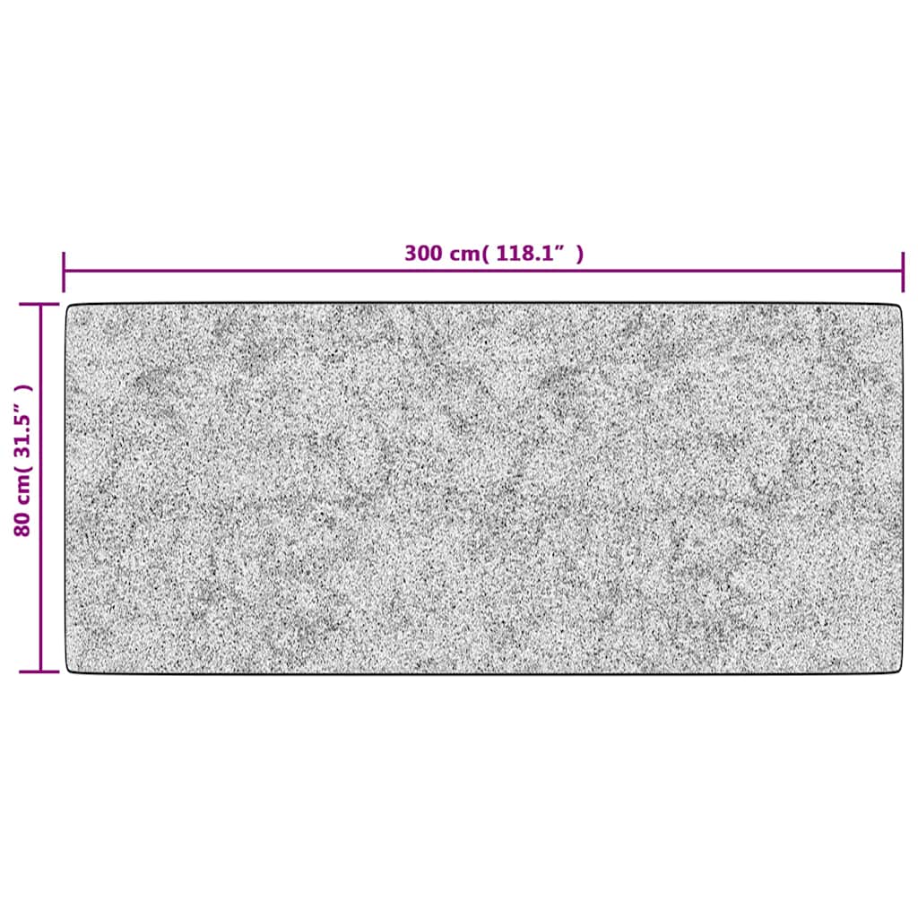 Fehér és fekete mosható szőnyeg 80 x 300 cm 5