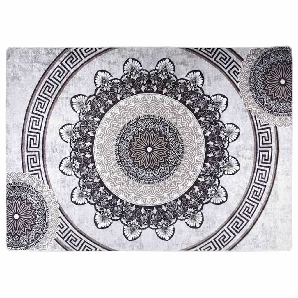 Fekete és szürke mosható szőnyeg 120 x 180 cm 2