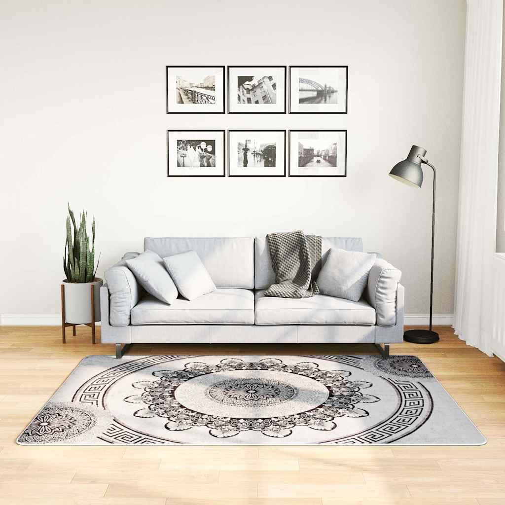 Fekete és szürke mosható szőnyeg 120 x 180 cm