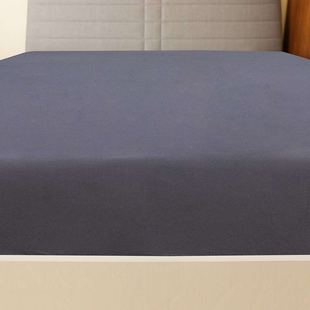 2 db antracitszürke pamutdzsörzé gumis lepedő 160 x 200 cm 3