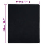 2 db fekete pamutdzsörzé gumis lepedő 90 x 200 cm 5