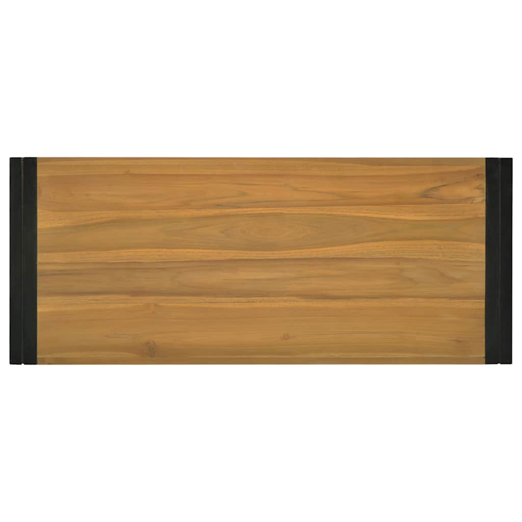 Tömör tíkfa falra szerelhető fürdőszobaszekrény 110x45x35 cm 4