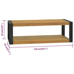 Tömör tíkfa falra szerelhető fürdőszobaszekrény 110x45x35 cm 6
