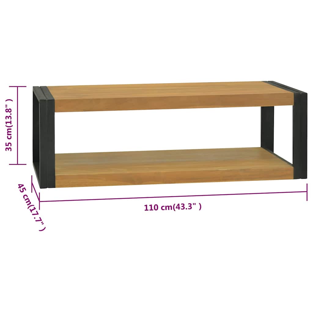 Tömör tíkfa falra szerelhető fürdőszobaszekrény 110x45x35 cm 6