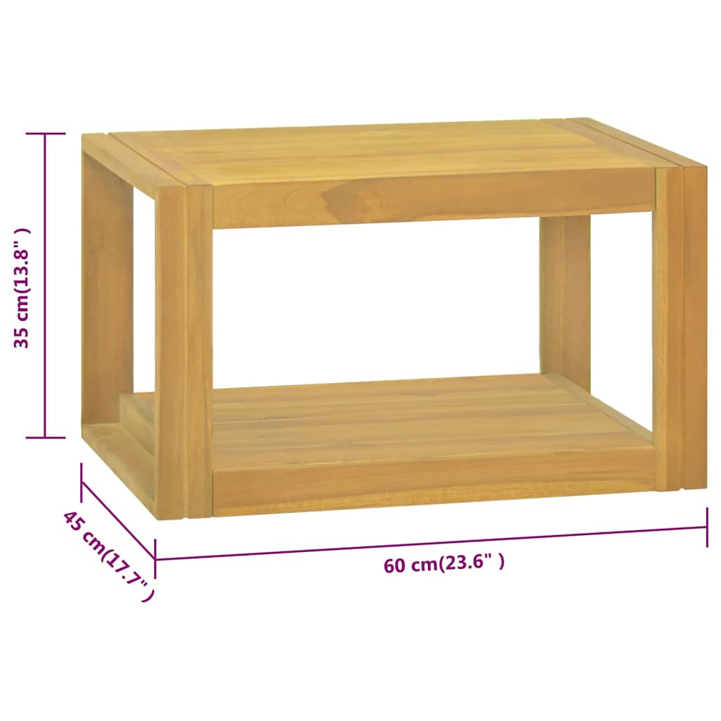 Tömör tíkfa falra szerelhető fürdőszobaszekrény 60 x 45 x 35 cm 6