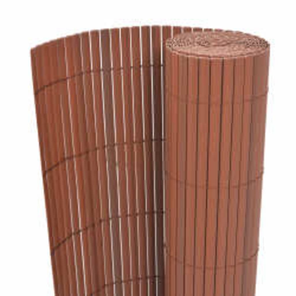Barna kétoldalas kerti kerítés 110 x 300 cm 2